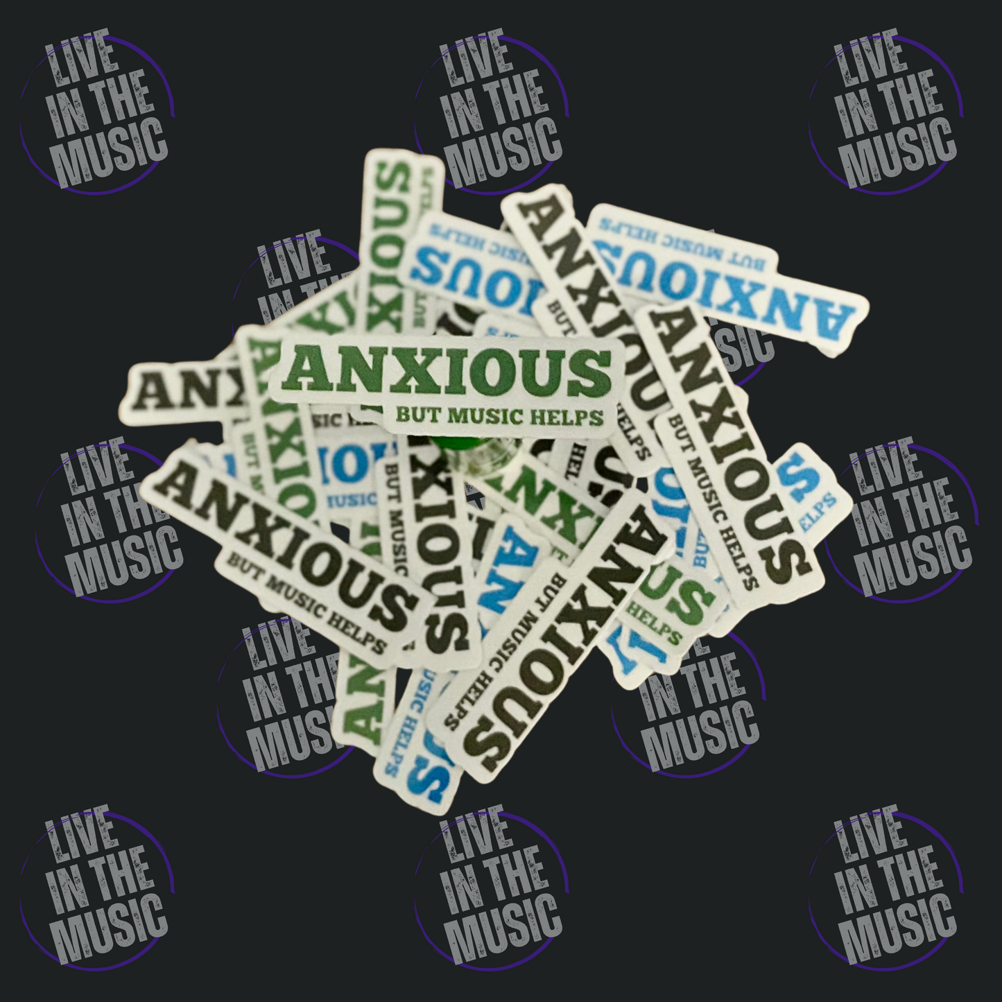 Anxious but Music Helps Sticker