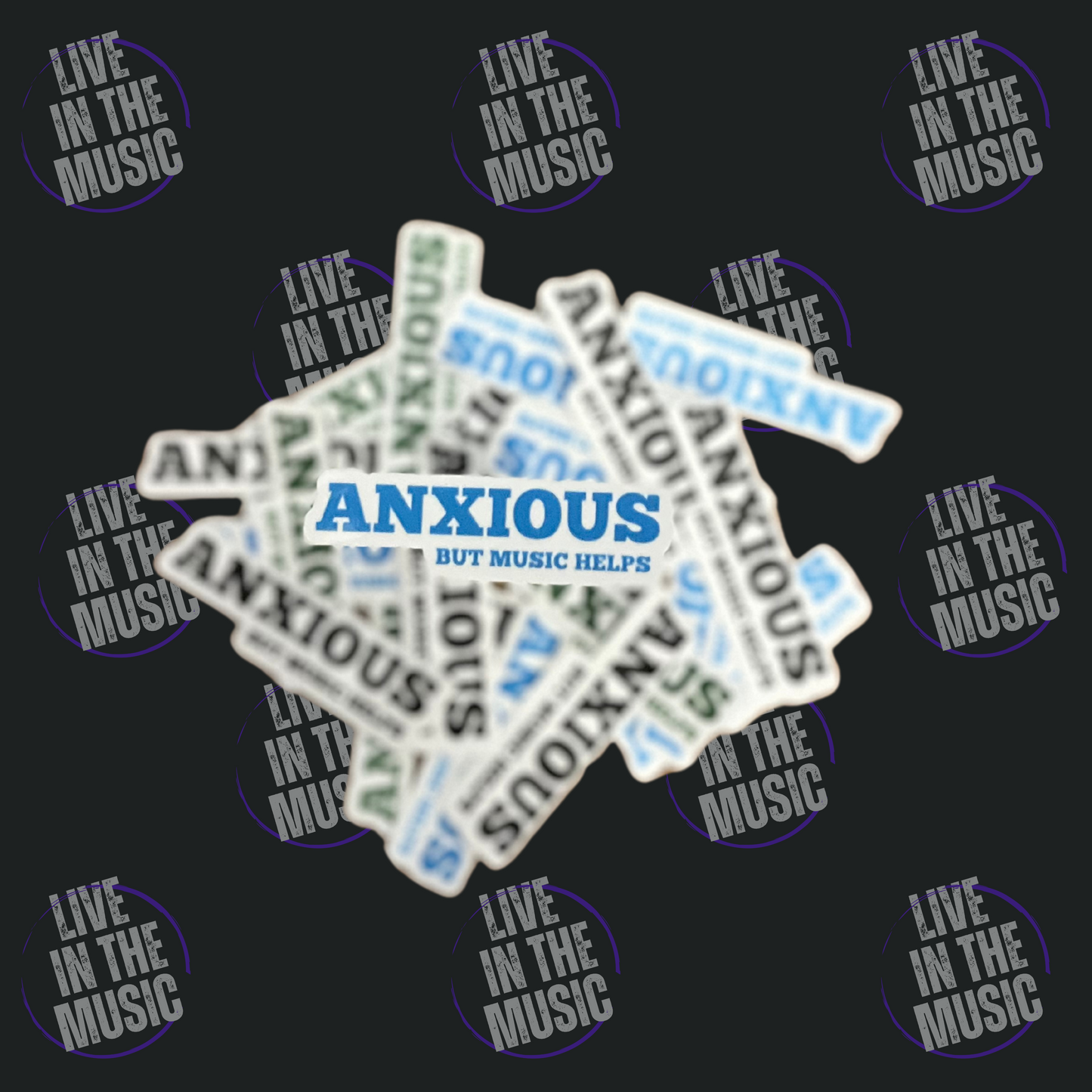 Anxious but Music Helps Sticker