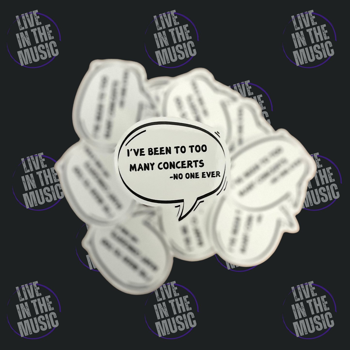 Too Many Concerts Sticker