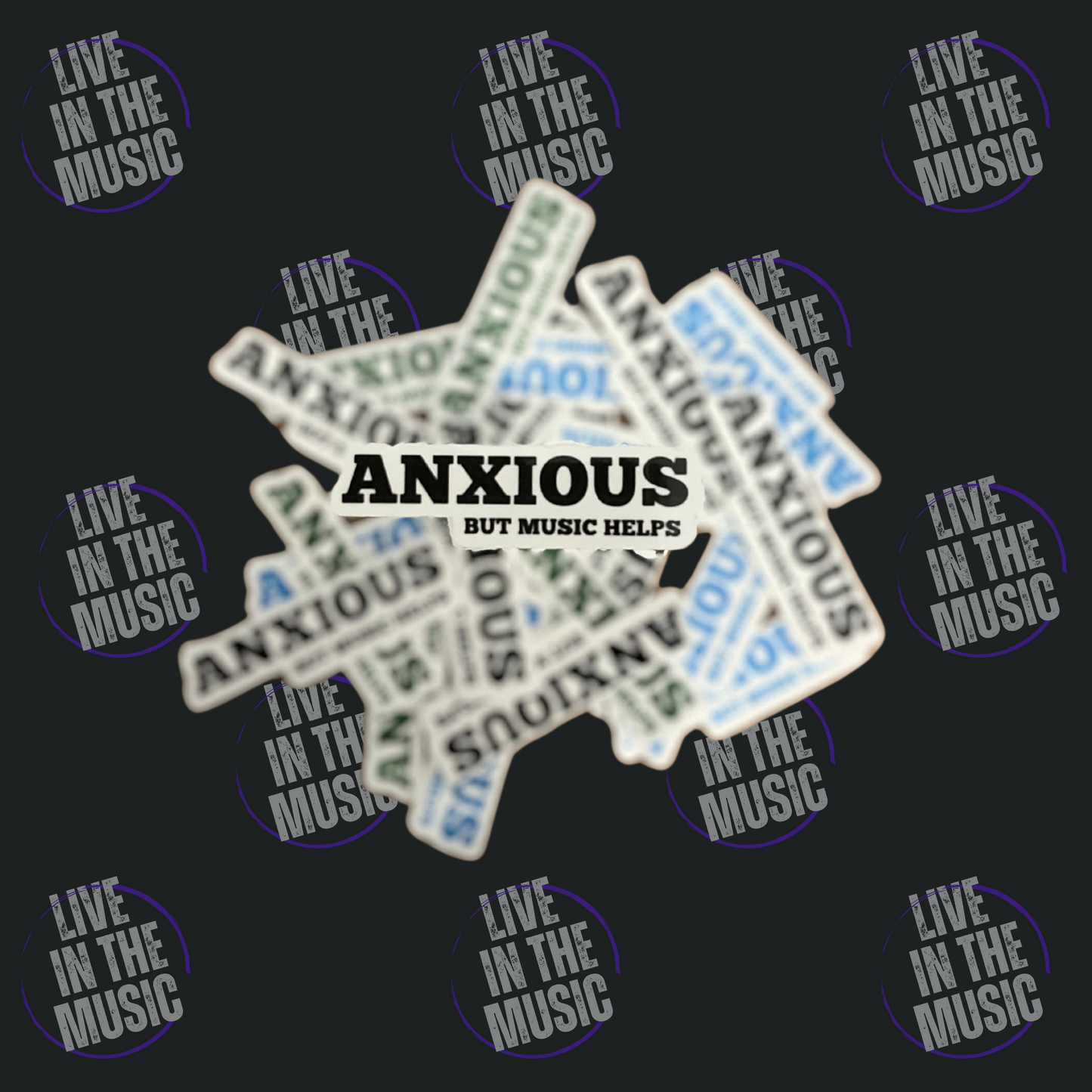 Anxious but Music Helps Sticker